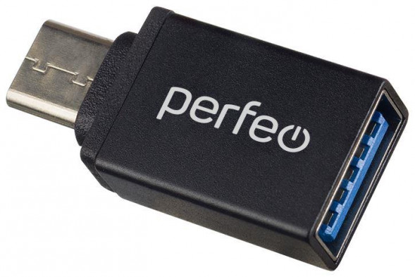 Адаптер PERFEO (PF_A4270) adapter USB на Type-C c OTG, 3.0 (PF-VI-O006 Black) чёрный