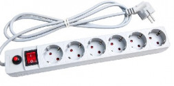 Сетевой фильтр VOLSTEN (10652) SP 6x3 (Сетевой фильтр, 6 гн. 3 м., 10А, 2200 Вт.)