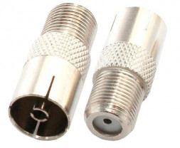 Переходник СИГНАЛ (7610) переходник F гн. - TV гн. метал.