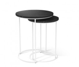 Столик журнальный SHEFFILTON SHT-CT7 камень пьетра черный/белый муар ЛДСП/металл 205146