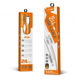 Кабель LDNIO (LD_B4521) LS361/ USB кабель Type-C/ 1m/ 2.4A/ медь: 86 жил/ белый