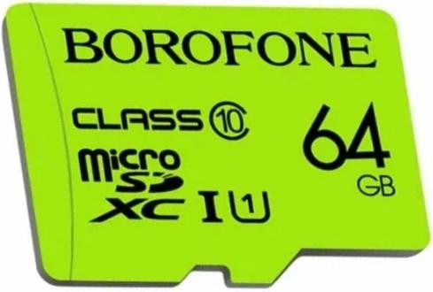 Карта памяти BOROFONE (6931474701244) 64GB Micro-SD Class 10 Turquoise