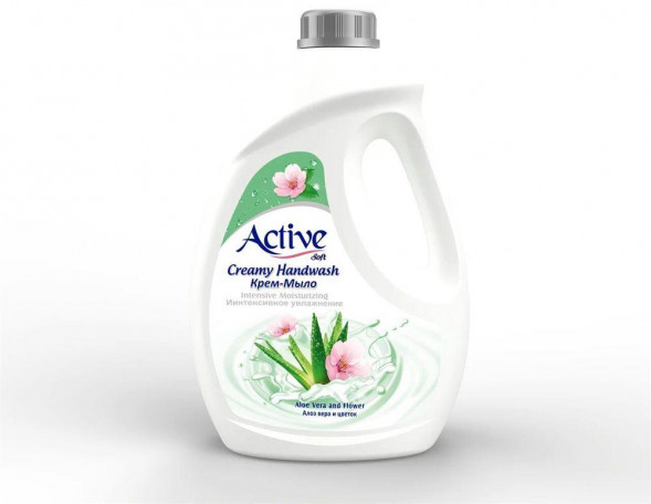 Жидкое крем-мыло ACTIVE Жидкое крем-мыло с витамином B5 &quot;Алоэ вера и лотос&quot;, 2000 мл GREEN (511801644)