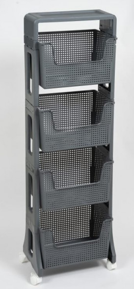 Этажерка VIOLET Лофт 4-х ярусная (серый) 770418