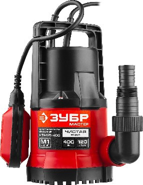 Насос ЗУБР НПЧ-М1-400 Насос погружной дренажный для чистой воды 400 Вт, 120 л/мин
