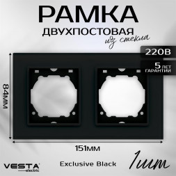 Рамка VESTA-ELECTRIC (FRM050213CHR) Exclusive Black ,черный