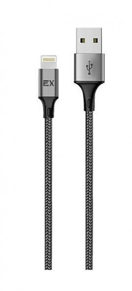 Дата-кабель EXPLOYD EX-K-1208 Дата-кабель USB - 8 Pin 1.0М 2.4А RAY круглый нейлон черный