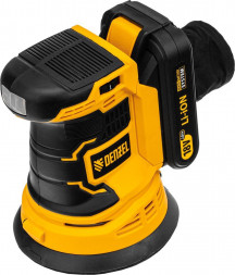Эксцентриковая шлифовальная машина DENZEL Машина шлифовальная эксцентриковая аккумуляторная COS-125, 18В Li-Ion 28470