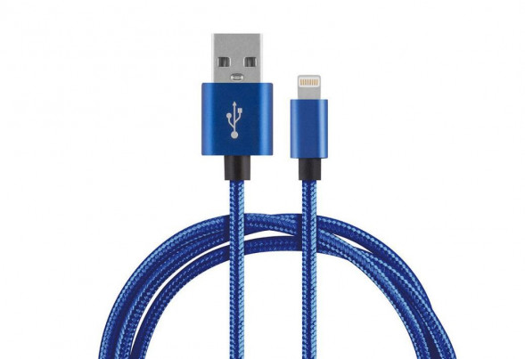 Кабель ENERGY ET-27 USB/Lightning, цвет - синий 104107