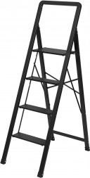 Стремянка MASTER HOUSE Арья (алюминиевая), 4 ступени, цвет черный 84167