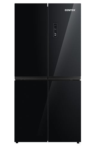 Холодильниик CENTEK CT-1756 BLACK GLASS TOTAL NF  65,5х83,3х177,5см, Стекло, 4 дв