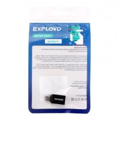 Переходник EXPLOYD EX-AD-297 type-C - USB3.0 OTG алюминий черный Переходник