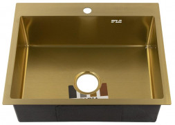 Мойка врезная FABIA PROFI 60503Z Мойка врезная 60х50см ЗОЛОТО толщина 3,0х0,8мм, глубина 200мм +большой сифон с переливом+корзина