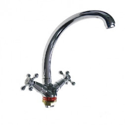 Смеситель для кухни MYFAIR 753 Смеситель кухонный металлокерамика ручка крест