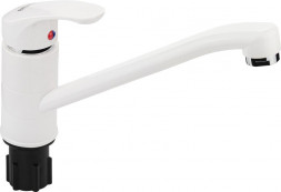 Смеситель для кухни BRIMIX 5901 Смеситель кухонный, шаровый, из высокопрочного пластика АБС, поворотный корпус, БЕЛЫЙ