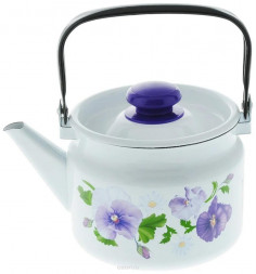 Чайник ЛЫСЬВА 27104П2 Анютины глазки эмал 2,0л