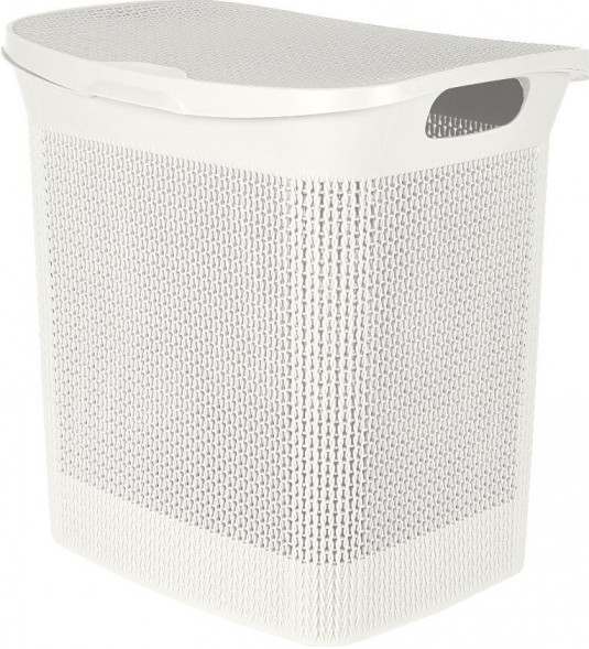 Корзина для белья KEEPLEX KL410011048 Ajur с откидной крышкой 35л 43х34х45см белое облако