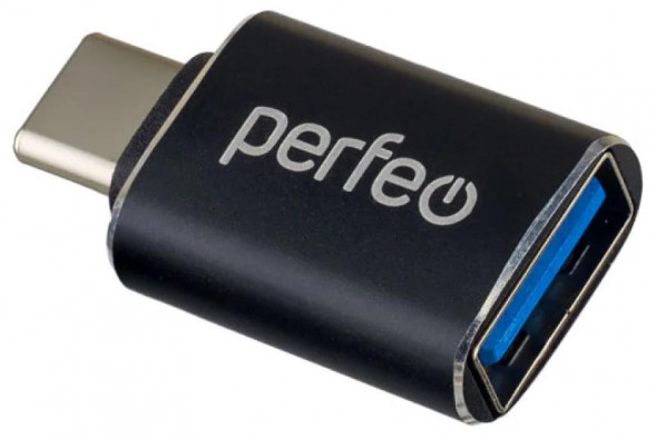 Адаптер PERFEO (PF_C3006) adapter USB на Type-C c OTG, 3.0 (PF-VI-O009 Black) чёрный