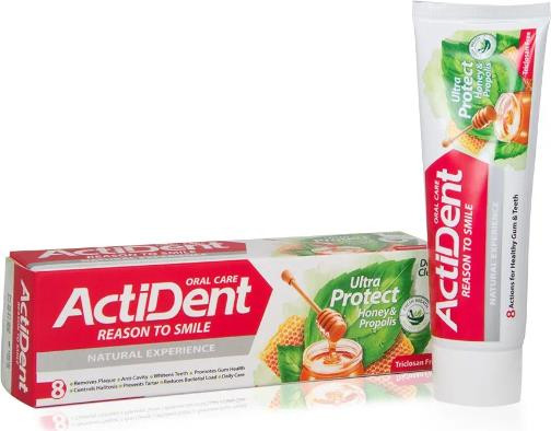 Зубная паста ACTIVE ACTIDENT Зубная паста Мёд и Прополис Ultra Protect, без парабенов, 100 г (512901004)