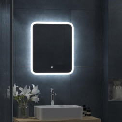 Зеркало САНАКС 45237 Зеркало 600 х 800 мм, сенсорное, с внутренней LED подсветкой, безрамочное