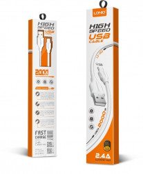 Кабель LDNIO (LD_B4523) LS362/ USB кабель Lightning/ 2m/ 2.4A/ медь: 120 жил/ белый