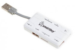 USB-устройство SMARTBUY (SBRH-750-W) хаб + картридер белый