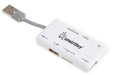 USB-устройство SMARTBUY (SBRH-750-W) хаб + картридер белый