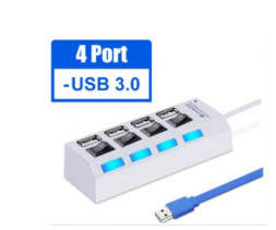 USB-хаб SMARTBUY (SBHA-7304-W) USB 3.0 хаб + выкл., 4 порта, белый