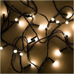 LED гирлянда FUNRAY &quot;Минишарики&quot;, SE-MINI-110WW, 10М, 100LED, тепл.бел,темно-зел.шн 0,7м, контр,