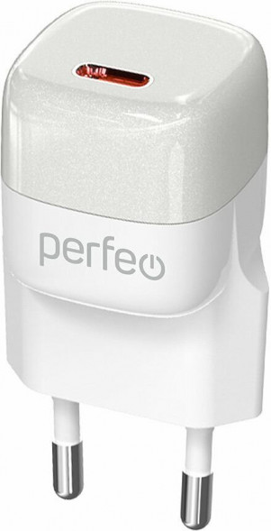 Сетевое зарядное устройство PERFEO (I4651) TYPE-C, GaN, 20W, белый