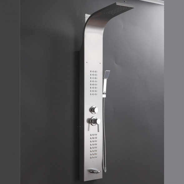 Душевая панель GFMARK 5501 Душевая панель тропический душ с двумя лейками корпус МАТОВАЯ нержавейка марка 304
