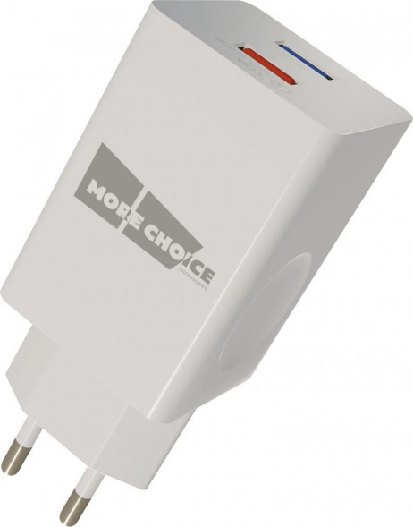 СЗУ MORE CHOICE (4620202550279) NC69 СЗУ 2USB 3.0A QC3.0 быстрая зарядка White