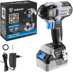 Гайковерт аккумуляторный DEKO ZKIS, 20В, 1*4.0Ач, 420 Нм 083-1084