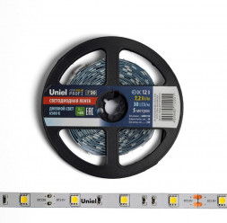 СВЕТОДИОДНЫЕ ЛАМПЫ, ЛЕНТЫ UNIEL UL-00004368 ULS-M22-5050-30LED/M-10MM-IP20-DC12V-7,2W/M-5M-6500K PROFI КАТУШКА В ГЕРМЕТИЧНОЙ УПАКОВКЕ