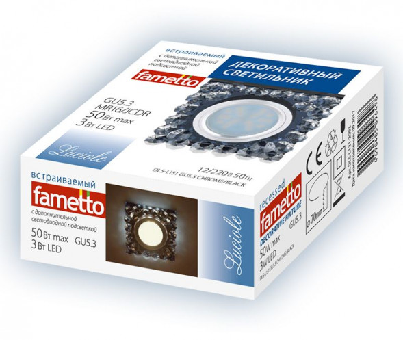 ЭЛЕКТРИКА FAMETTO (UL-00002756) DLS-L131 GU5.3 CHROME/BLACK