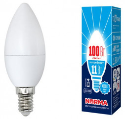 ЭЛЕКТРИКА VOLPE (UL-00003811) LED-C37-11W/NW/E14/FR/NR картон