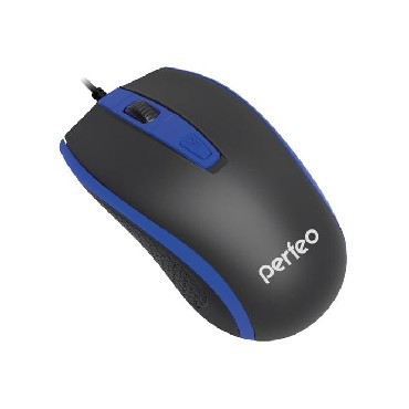 Мышь проводная оптическая PERFEO (PF-383-OP-B/BL) PF-4930, ченый/синий