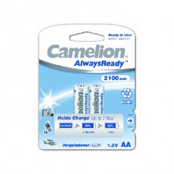 Элементы питания CAMELION (7966) AA- 2100MAH NI-MH ALWAYS READY BL-2 (NH-AA2100ARBP2, аккумулятор, 1.2В)