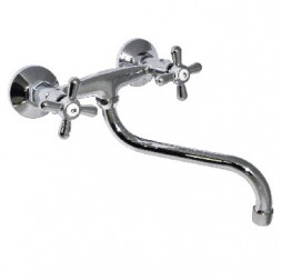 Смеситель для кухни TORNADO 4145 Смеситель кухонный от стены металлокерамика (2 шт. в коробке)