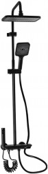 Душевые системы BRIMIX 30512 Смеситель + стойка душевая ''тропический душ'' с двумя душевыми лейками и гигиеническим душем, широкий корпус из АБС пластика с клавишным