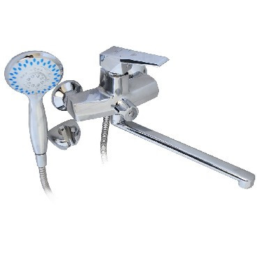 Смеситель в ванную WATERWORKS 250016 DIAMOND - Смеситель в ванную длинный нос шаровый с дивертором на корпусе