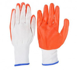 Перчатки INBLOOM Перчатки садовые с резиновым полуобливом, полиэстер, 10 размер, 23,5см, 30гр 188-041