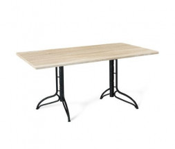 Стол SHEFFILTON SHT-TU20/120/80 МДФ черный муар/дуб сонома светлый металл/МДФ 174615