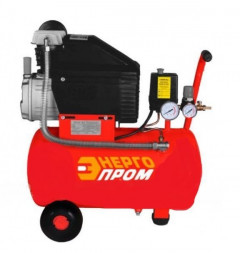 Компрессор воздушный ЭНЕРГОПРОМ КМ-2524 Компрессор воздушный (1,5кВт, 240л/мин, обьем.24л, 8бар, красный) (черный кв.) 00-00013614