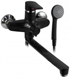 Смеситель для ванны BRIMIX 561 Смеситель в ванную, длинный излив, шаровый, из высокопрочного пластика АБС, черного цвета