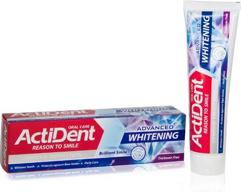 Зубная паста ACTIVE ACTIDENT Зубная паста Отбеливающая Whitening, без парабенов, 130 г (512901002)