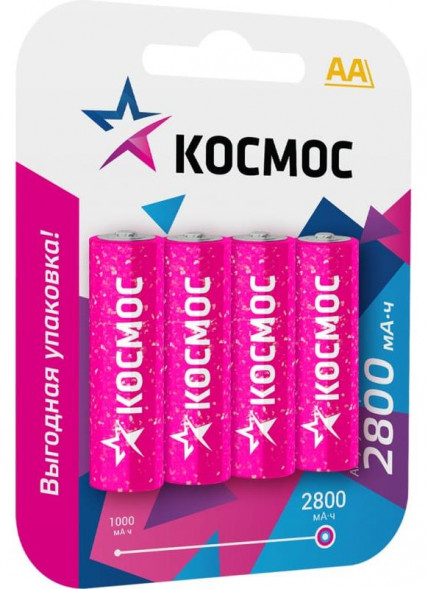 Аккумулятор КОСМОС KOCR6NIMH2800MAH4BL