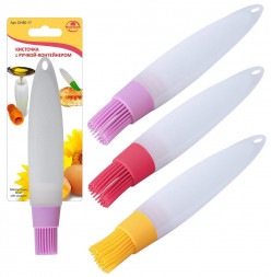 Кисточка с ручкой-контейнером силиконовый. Длина 18,5см, объем контейнера 30мл. MULTIDOM Кисточка с ручкой-контейнером сил 18,5см 30мл DH80-17