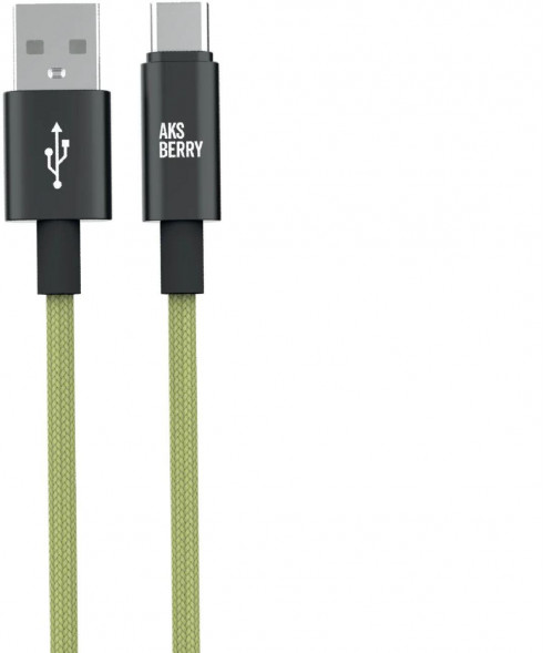 Кабель AKSBERRY (6900295560019) X163 Nylon silk USB-A - Type-C, салатовый