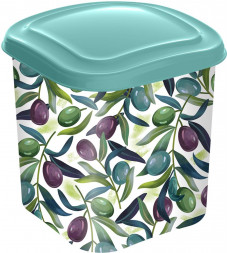 Емкость для сыпучих продуктов IDILAND Bergamo Delicate 1,1л с декором (зеленый) 221159618/05